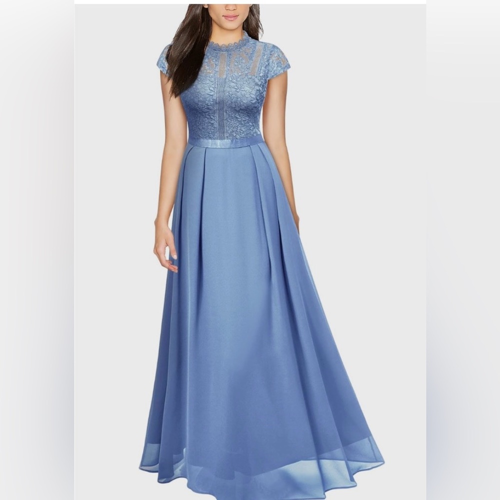 Miusol Lace Bodice Maxi Dress in Periwinkle Blue Sz S NWOT